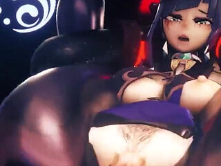 Yelan Gets Her Pussy Fucked Hard in Full Nelson by a Big Mitachurl Sloppy Sex Sounds Version