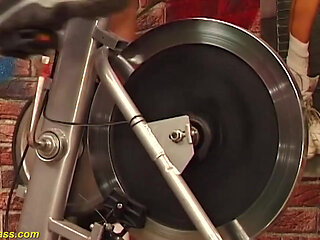 Cute young busty hairy bush teen fucked at the gym