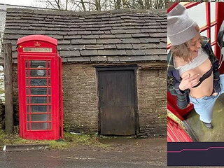 Cumming Hard in Public Red Telephone Box with Lush Remote Controlled Vibrator...