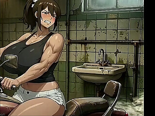 Hentai testing the power of cruiser bike