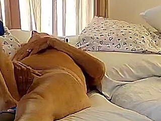 Stepaunt Wears Sexy Shoes & Plays with Pussy Gets Cum on Feet