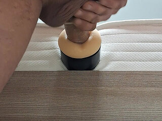 Fleshlight fuck with 6 cm buttplug