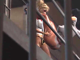 Harley Quinn fucks hard a female prison warden with a strapon