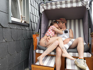 First Time Banging in a Beach Chair!