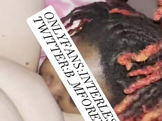 Amateur paws up gives a sloppy head to her man and shows off her pink pussy