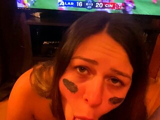 Mature brunette amateur giving a great POV blowjob