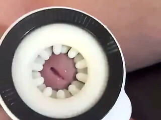 I edge his cock until it explodes multiple ropes of cum