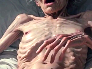 Horny 90 Year Old Skinny Granny Masturbates Her Hairy Wet Pussy - Frail Solo Play