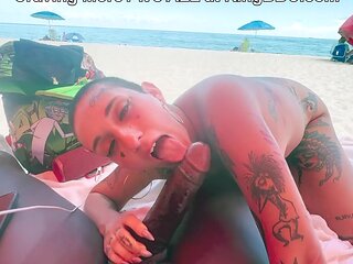 Gia Lovely, Louie Smalls And Mia Mi In Welcome To Pornstar Sucks On A Public Beach At
