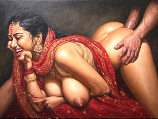 Indian teen with three big black cock fucked deep inside her pussy and asshole