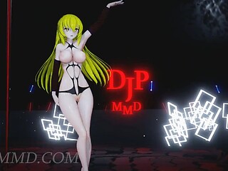 Misaki Twice gets animated in a black stage.