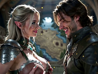 A sexy elf meets an explorer, and they have some wild sex (Ai generated)