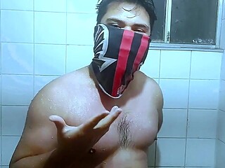 Shower Sextape with a Big Dick Latin Stud