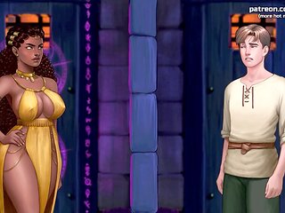 Ebony beauty gets filled with cum in a wild cartoon adventure