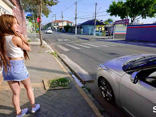 The Girl Met a Porn Actor, Got Horny and Wanted to Fuck Him Nearby, the Guy Didn't Give Him Peace