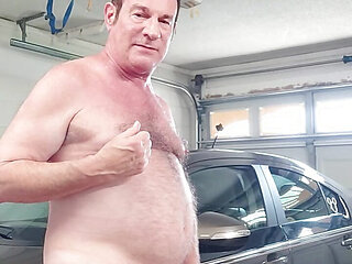 Daddy Stroking in the Garage