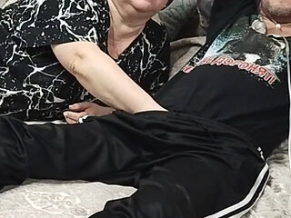 blowjob from mother-in-law and cum swallowing