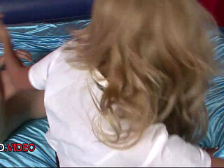 Kinky Japanese Blonde Rina Umemiya Thrills Two Guys Simultaneously in Intimate Action