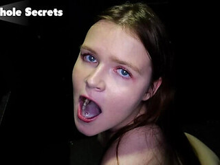 Ava Marina's Gloryhole First Time - Sucking 9 Huge Stranger Cocks Till They Swallow Every Drop