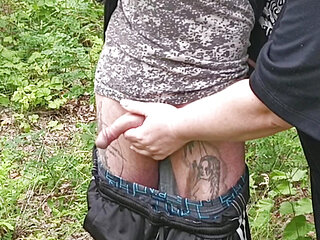 Stepmom sucks my dick in a public park and swallows cum