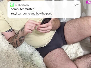 Sexy Mechanic with Big Dick Gets Pussy Pounded in Stockings