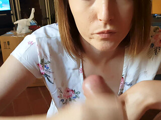 Amateur Brunette Sucks Big Dick Twice & Cum In Mouth