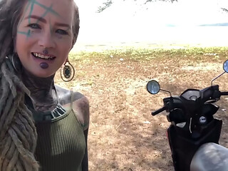 Beach Tattooed Naked Bitch Public Anal Big Toys, Solo Gape, Motorbike Ride