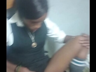 Petite 18 year old student spreads her pussy and play with it while the teacher watch and jerk off , she even wiggled her ass on his white cock