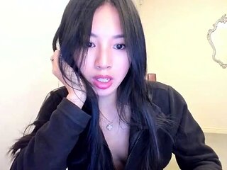 Naughty Asian milf Julia solo masturbation close up