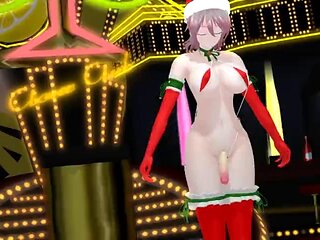 Alluring funtari babe with a monster cock bounces it around hard