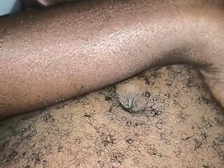 Late Night Horny Hairy African Male Stroking Dick and Releases Loads of Cum After the Lady Didn't Show up for Sex
