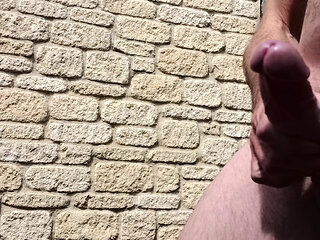 Naked Outdoor Hard Cock Wanking, Edging, Close up Creamy Cum - Rockard Daddy