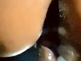 Ebony Housewife Taking a Long Cock Over the Weekend