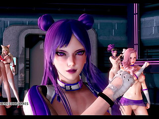 [MMD] Dreamcatcher - SCREAM Naked Kpop Dance Ahri Akali Kaisa Evelynn Seraphine KDA League of Legend