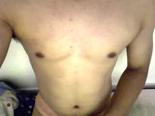 Boy Handsome Muscle Solo Cum Cock in House