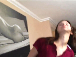 She looks at you while suck a big hard cock!