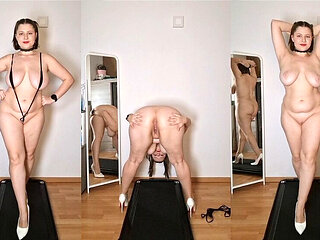 Treadmill Titty Drop & Asshole Wink - Full Body Bounce in Heels