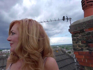 Rooftop Fucking with Sexy Redhead GILF Andi James