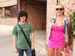 Victoria Vera Teaches Young Guy a Hot Lesson - Blonde MILF with Big Tits & Ass