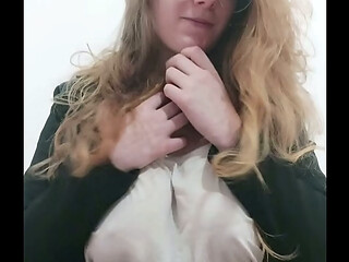Cute Blond Big Boobs Girl Teasing Her Nipples &amp_ Pussy