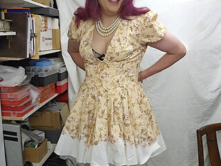 Playing in a gorgeous dress and lingerie!