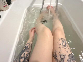 Playing with My Pussy Underwater 4K. Foot Fetish