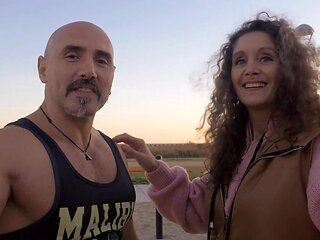 A mature woman, Mavi Burbujita, has fun outdoors in a naughty way
