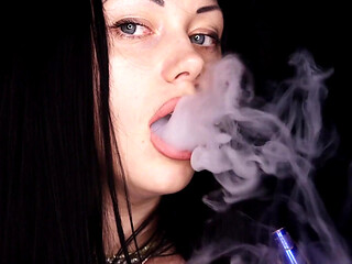 Sensual smoking & lip fetish & lipstick tease