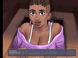 All lovemaking scenes with Miss Dewitt - Hot black MILF gets thoroughly messed up in an animated porn game