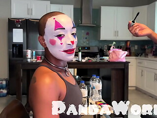Clown Bald Ebony Cleo Panda BJ BBC Riding