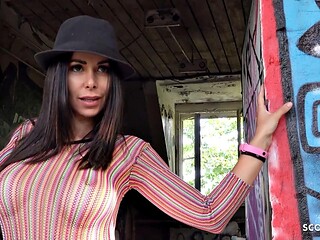 Jessy Jey Screams Ecstatically During Brutal Outdoor Street Casting Anal Pounding in German Scout