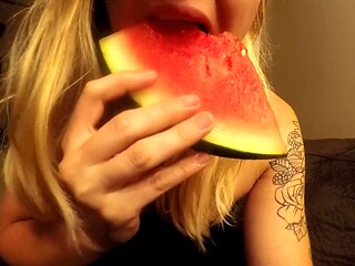 Watermelon succubus devours cock in HD
