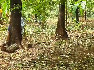 Casual Nude Walking, Chubby Girl Walking Completely Naked in the Jungle