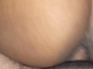 Quickie with Wife in Dogg Style, Filling Her Pussy with Cum Until It Drips